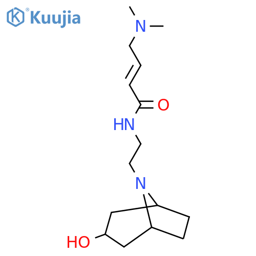 (2E)-4-(dimethylamino)-N-(2-{3-hydroxy-8-azabicyclo3.2.1octan-8-yl}ethyl)but-2-enamide structure