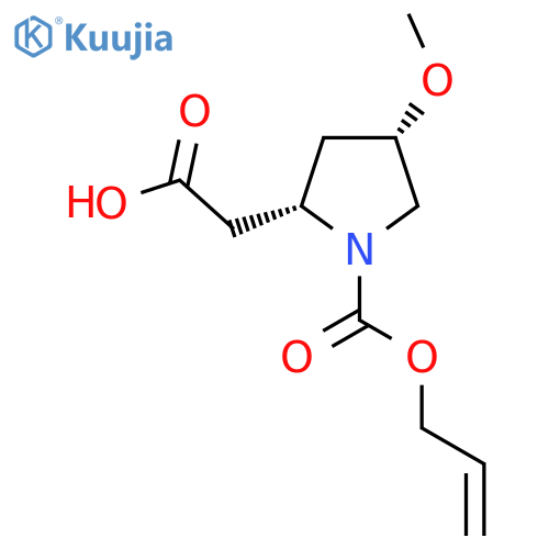 2-(2S,4S)-4-methoxy-1-(prop-2-en-1-yloxy)carbonylpyrrolidin-2-ylacetic acid structure