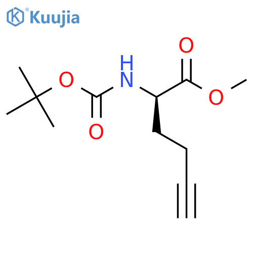 methyl (2R)-2-{[(tert-butoxy)carbonyl]amino}hex-5-ynoate structure