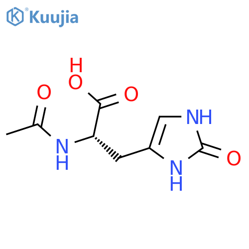 (2S)-2-acetamido-3-(2-hydroxy-1H-imidazol-4-yl)propanoic acid structure