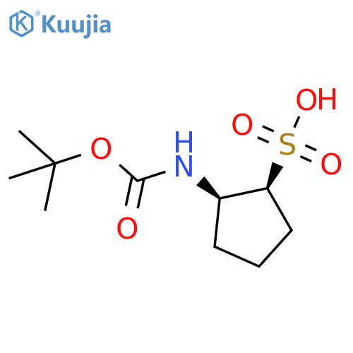 rac-(1R,2S)-2-{(tert-butoxy)carbonylamino}cyclopentane-1-sulfonic acid structure