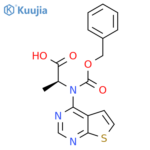 (2S)-2-{(benzyloxy)carbonyl({thieno2,3-dpyrimidin-4-yl})amino}propanoic acid structure