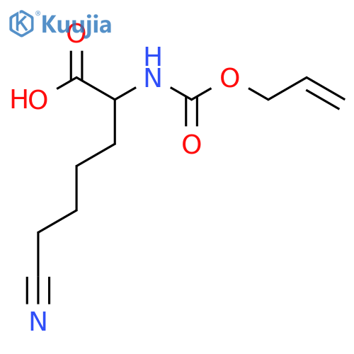 6-cyano-2-{(prop-2-en-1-yloxy)carbonylamino}hexanoic acid structure