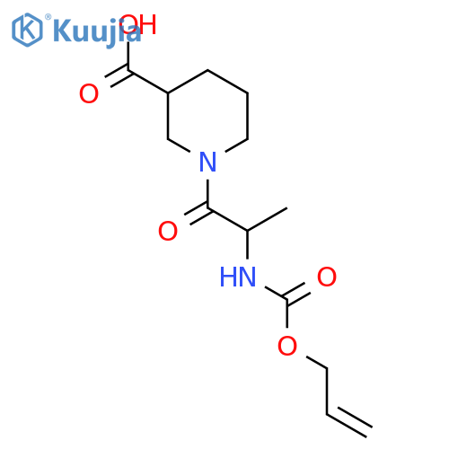 1-(2-{(prop-2-en-1-yloxy)carbonylamino}propanoyl)piperidine-3-carboxylic acid structure