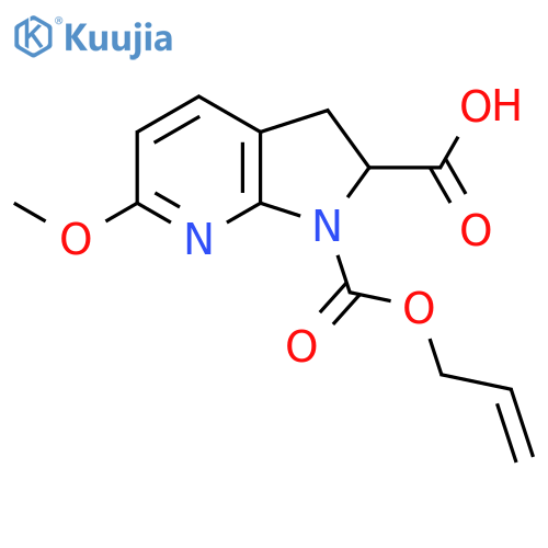 6-methoxy-1-[(prop-2-en-1-yloxy)carbonyl]-1H,2H,3H-pyrrolo[2,3-b]pyridine-2-carboxylic acid structure