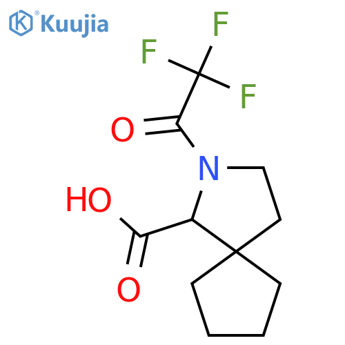 2-(trifluoroacetyl)-2-azaspiro4.4nonane-1-carboxylic acid structure
