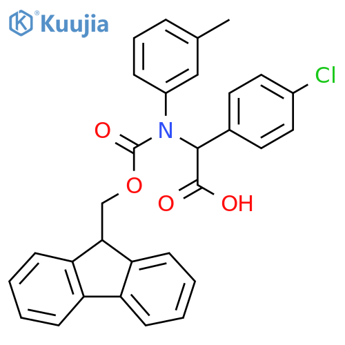 2-(4-chlorophenyl)-2-({(9H-fluoren-9-yl)methoxycarbonyl}(3-methylphenyl)amino)acetic acid structure