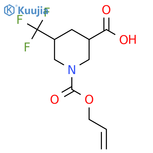 1-[(Prop-2-en-1-yloxy)carbonyl]-5-(trifluoromethyl)piperidine-3-carboxylic acid structure