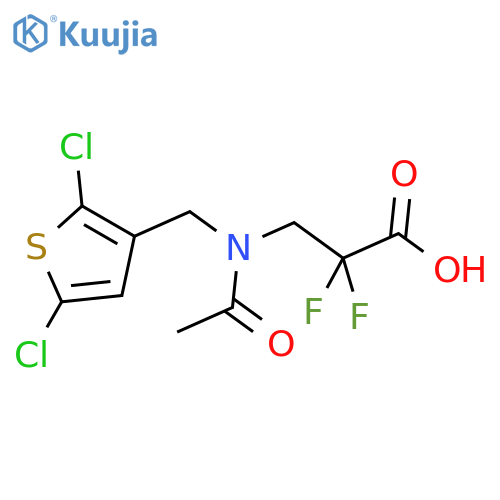 3-{N-(2,5-dichlorothiophen-3-yl)methylacetamido}-2,2-difluoropropanoic acid structure
