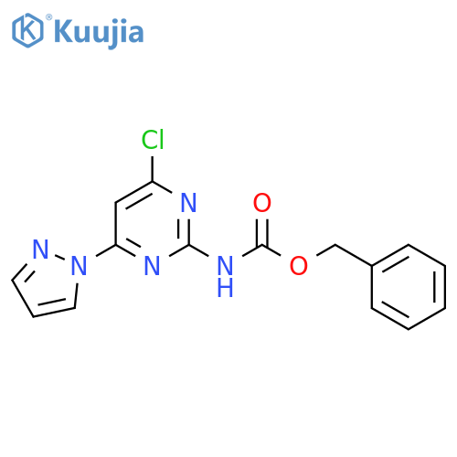 benzyl N-4-chloro-6-(1H-pyrazol-1-yl)pyrimidin-2-ylcarbamate structure