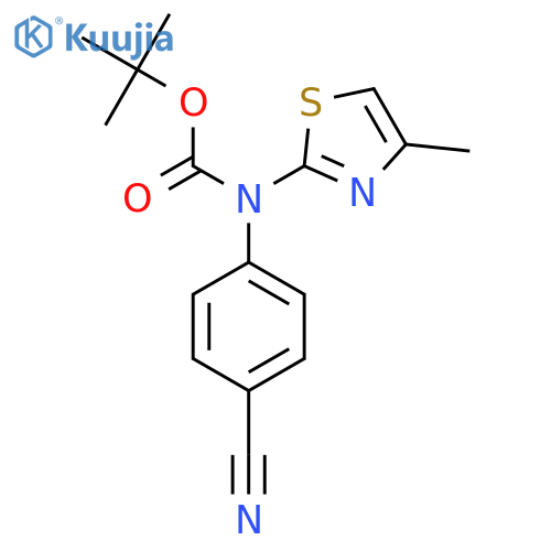 tert-butyl N-(4-cyanophenyl)-N-(4-methyl-1,3-thiazol-2-yl)carbamate structure