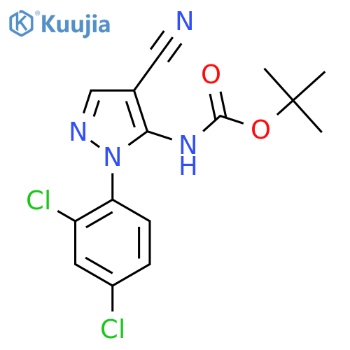 tert-butyl N-4-cyano-1-(2,4-dichlorophenyl)-1H-pyrazol-5-ylcarbamate structure