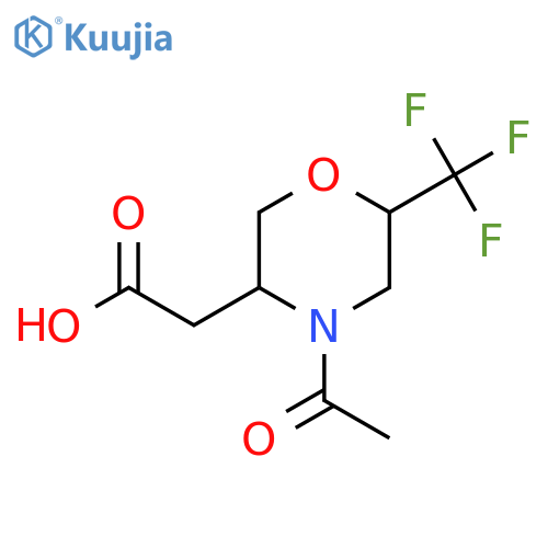 2-4-acetyl-6-(trifluoromethyl)morpholin-3-ylacetic acid structure