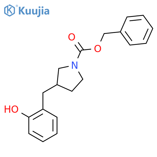 benzyl 3-(2-hydroxyphenyl)methylpyrrolidine-1-carboxylate structure