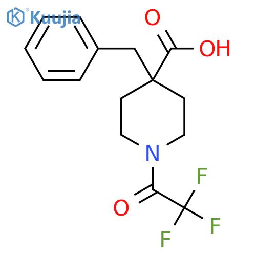 4-Benzyl-1-(2,2,2-trifluoroacetyl)piperidine-4-carboxylic acid structure