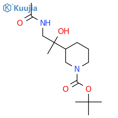 Tert-butyl 3-(1-acetamido-2-hydroxypropan-2-yl)piperidine-1-carboxylate structure