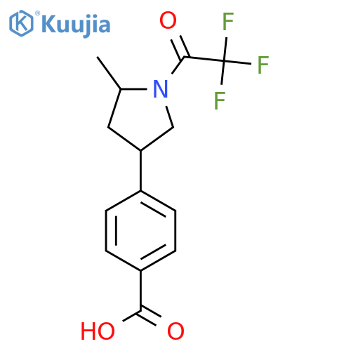 4-5-methyl-1-(2,2,2-trifluoroacetyl)pyrrolidin-3-ylbenzoic acid structure
