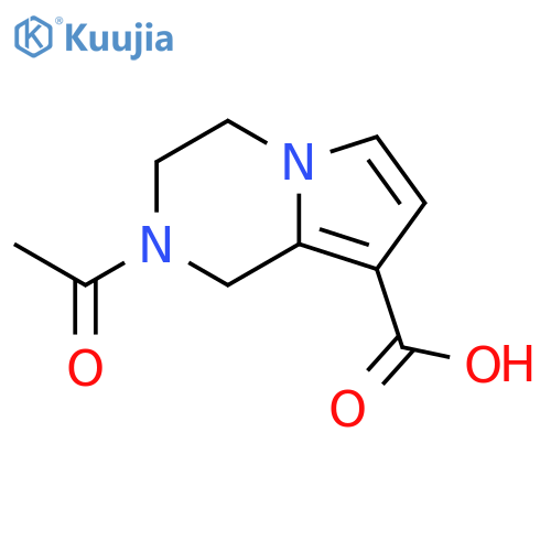 2-acetyl-1H,2H,3H,4H-pyrrolo1,2-apyrazine-8-carboxylic acid structure