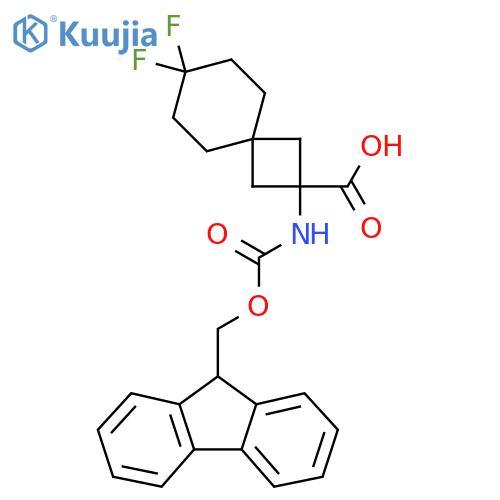 2-({(9H-fluoren-9-yl)methoxycarbonyl}amino)-7,7-difluorospiro3.5nonane-2-carboxylic acid structure