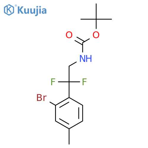 tert-butyl N-[2-(2-bromo-4-methylphenyl)-2,2-difluoroethyl]carbamate structure