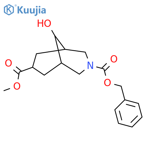 3-benzyl 7-methyl 9-hydroxy-3-azabicyclo3.3.1nonane-3,7-dicarboxylate structure