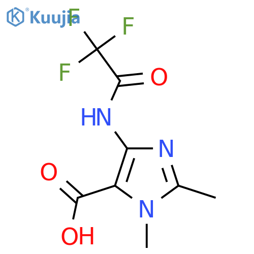 1,2-dimethyl-4-(2,2,2-trifluoroacetamido)-1H-imidazole-5-carboxylic acid structure