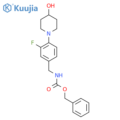 benzyl N-{[3-fluoro-4-(4-hydroxypiperidin-1-yl)phenyl]methyl}carbamate structure