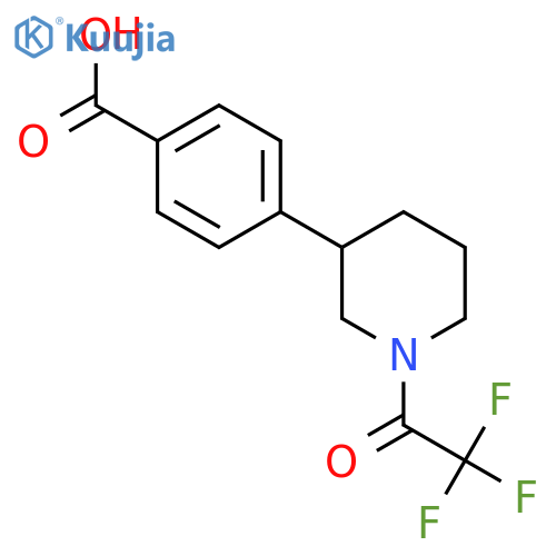 4-1-(2,2,2-trifluoroacetyl)piperidin-3-ylbenzoic acid structure
