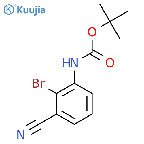 tert-butyl N-(2-bromo-3-cyanophenyl)carbamate structure