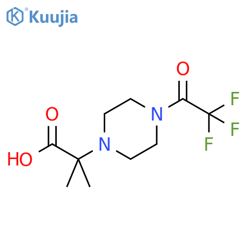2-methyl-2-4-(2,2,2-trifluoroacetyl)piperazin-1-ylpropanoic acid structure
