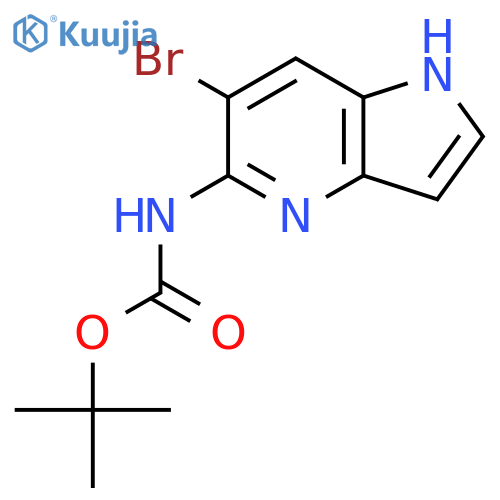 tert-butyl N-{6-bromo-1H-pyrrolo3,2-bpyridin-5-yl}carbamate structure