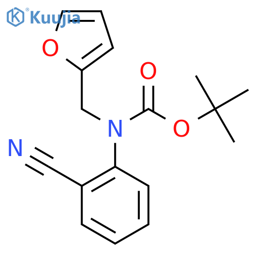 tert-butyl N-(2-cyanophenyl)-N-(furan-2-yl)methylcarbamate structure