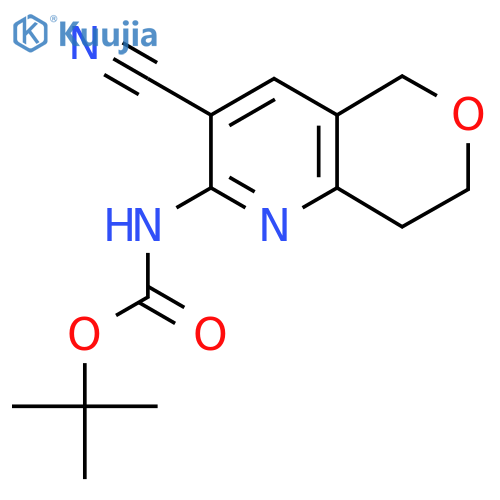 tert-butyl N-{3-cyano-5H,7H,8H-pyrano[4,3-b]pyridin-2-yl}carbamate structure