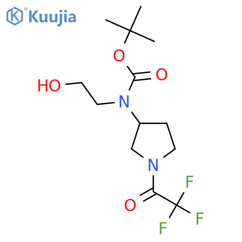 tert-butyl N-(2-hydroxyethyl)-N-[1-(trifluoroacetyl)pyrrolidin-3-yl]carbamate structure
