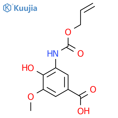 4-hydroxy-3-methoxy-5-{(prop-2-en-1-yloxy)carbonylamino}benzoic acid structure