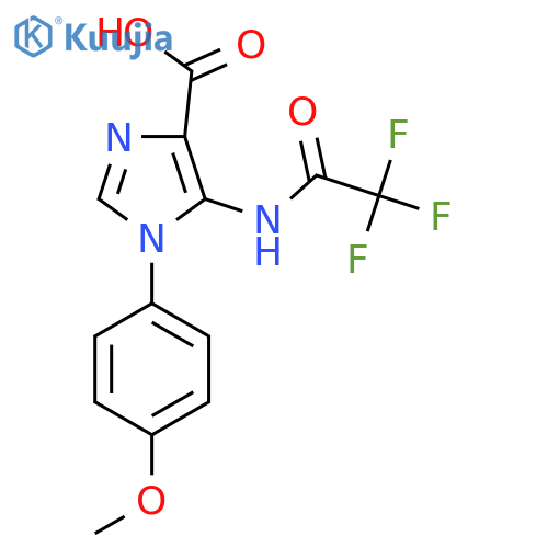 1-(4-methoxyphenyl)-5-(2,2,2-trifluoroacetamido)-1H-imidazole-4-carboxylic acid structure