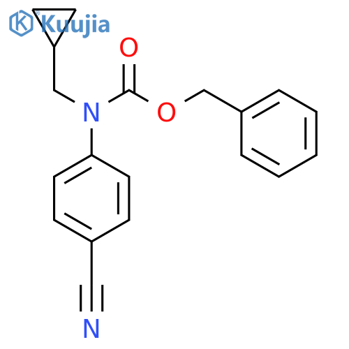 benzyl N-(4-cyanophenyl)-N-(cyclopropylmethyl)carbamate structure
