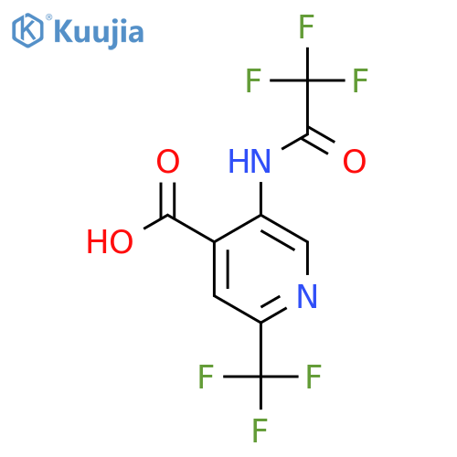 5-(2,2,2-Trifluoroacetamido)-2-(trifluoromethyl)pyridine-4-carboxylic acid structure