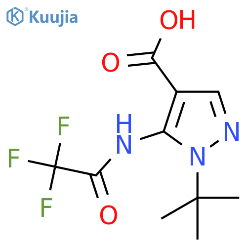 1-tert-butyl-5-(2,2,2-trifluoroacetamido)-1H-pyrazole-4-carboxylic acid structure