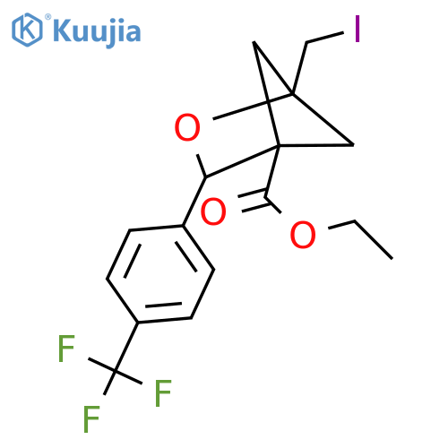 ethyl 1-(iodomethyl)-3-4-(trifluoromethyl)phenyl-2-oxabicyclo2.1.1hexane-4-carboxylate structure