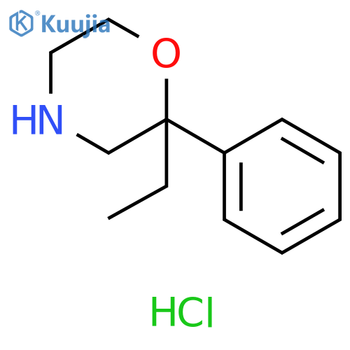 Morpholine, 2-ethyl-2-phenyl-, hydrochloride (1:1) structure