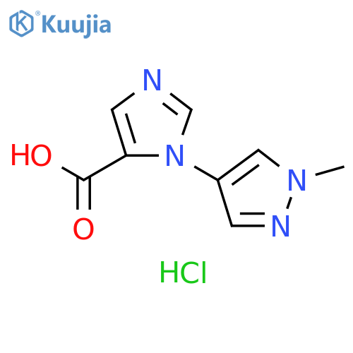 1H-Imidazole-5-carboxylic acid, 1-(1-methyl-1H-pyrazol-4-yl)-, hydrochloride (1:2) structure