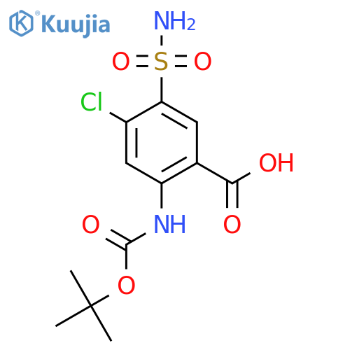 2-{[(Tert-butoxy)carbonyl]amino}-4-chloro-5-sulfamoylbenzoic acid structure