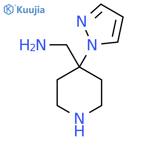 1-4-(1H-pyrazol-1-yl)piperidin-4-ylmethanamine structure