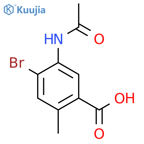 4-Bromo-5-acetamido-2-methylbenzoic acid structure