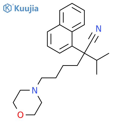 6-morpholin-4-yl-2-naphthalen-1-yl-2-propan-2-ylhexanenitrile structure