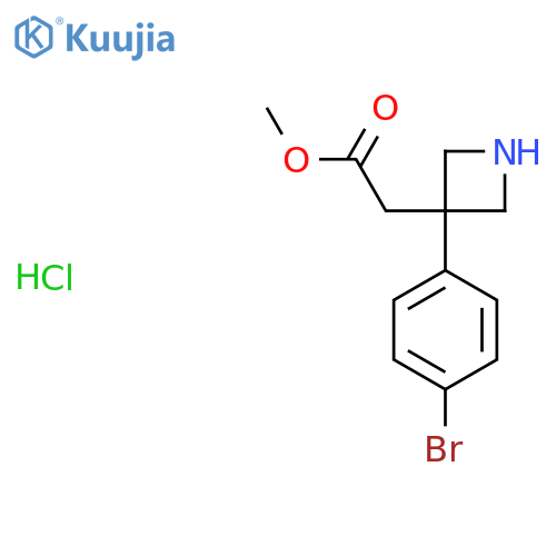 Methyl 2-[3-(4-bromophenyl)azetidin-3-yl]acetate hydrochloride structure