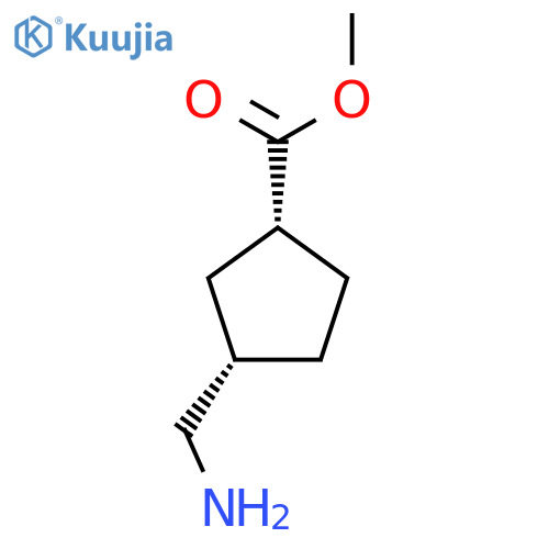 rac-methyl (1R,3S)-3-(aminomethyl)cyclopentane-1-carboxylate structure