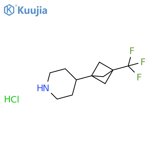 4-[3-(Trifluoromethyl)bicyclo[1.1.1]pentan-1-yl]piperidine hydrochloride structure