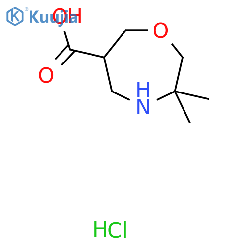 3,3-Dimethyl-1,4-oxazepane-6-carboxylic acid hydrochloride structure